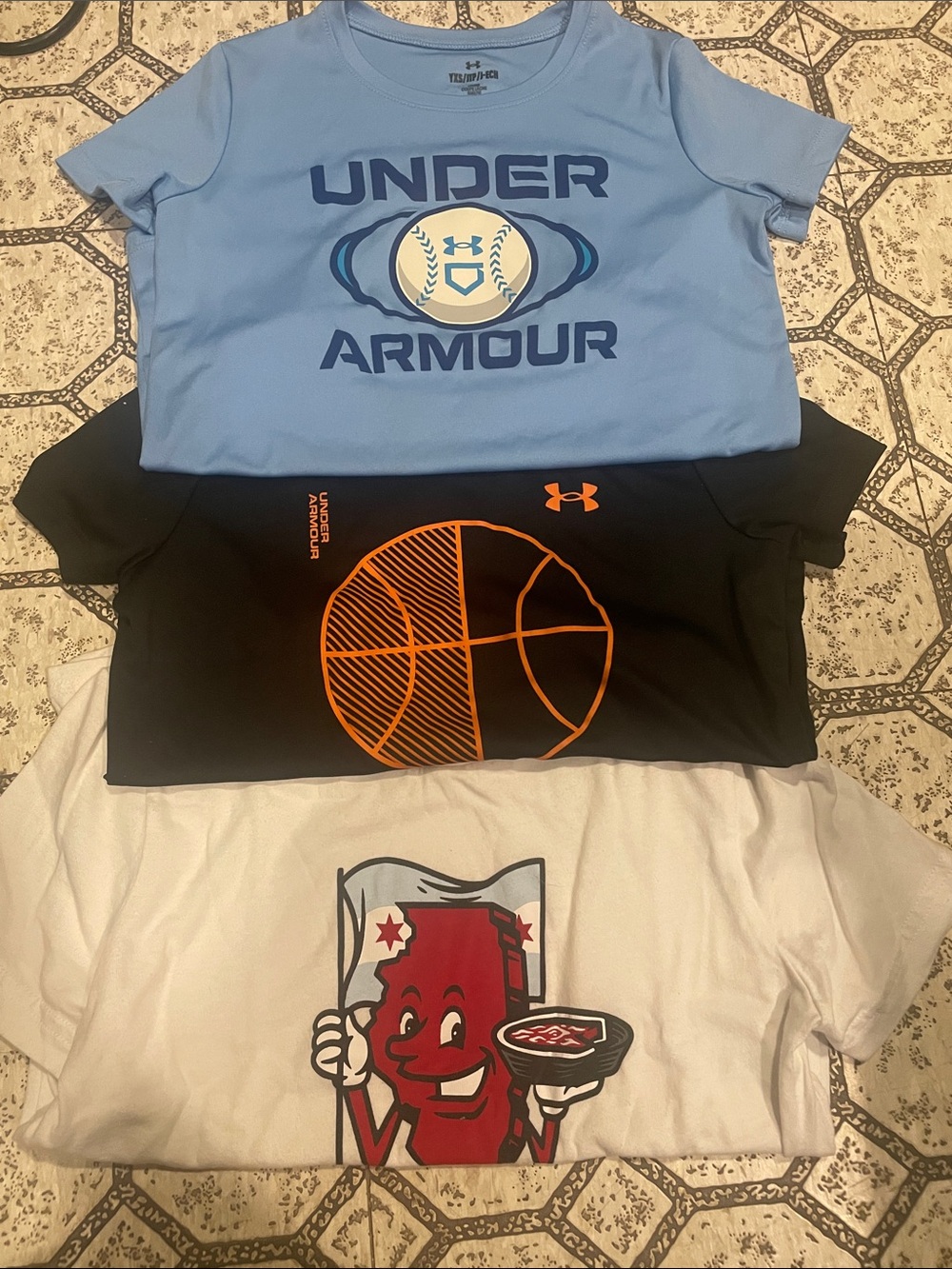 Under Armour Light Blue & Black Graphic Sports Tees (3-Pack)